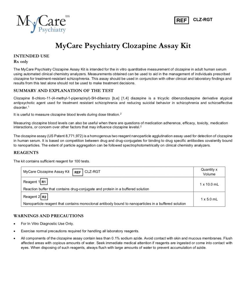 Product Catalog & Documents MyCare Tests USA