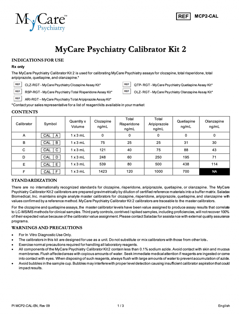 Product Catalog & Documents MyCare Tests USA